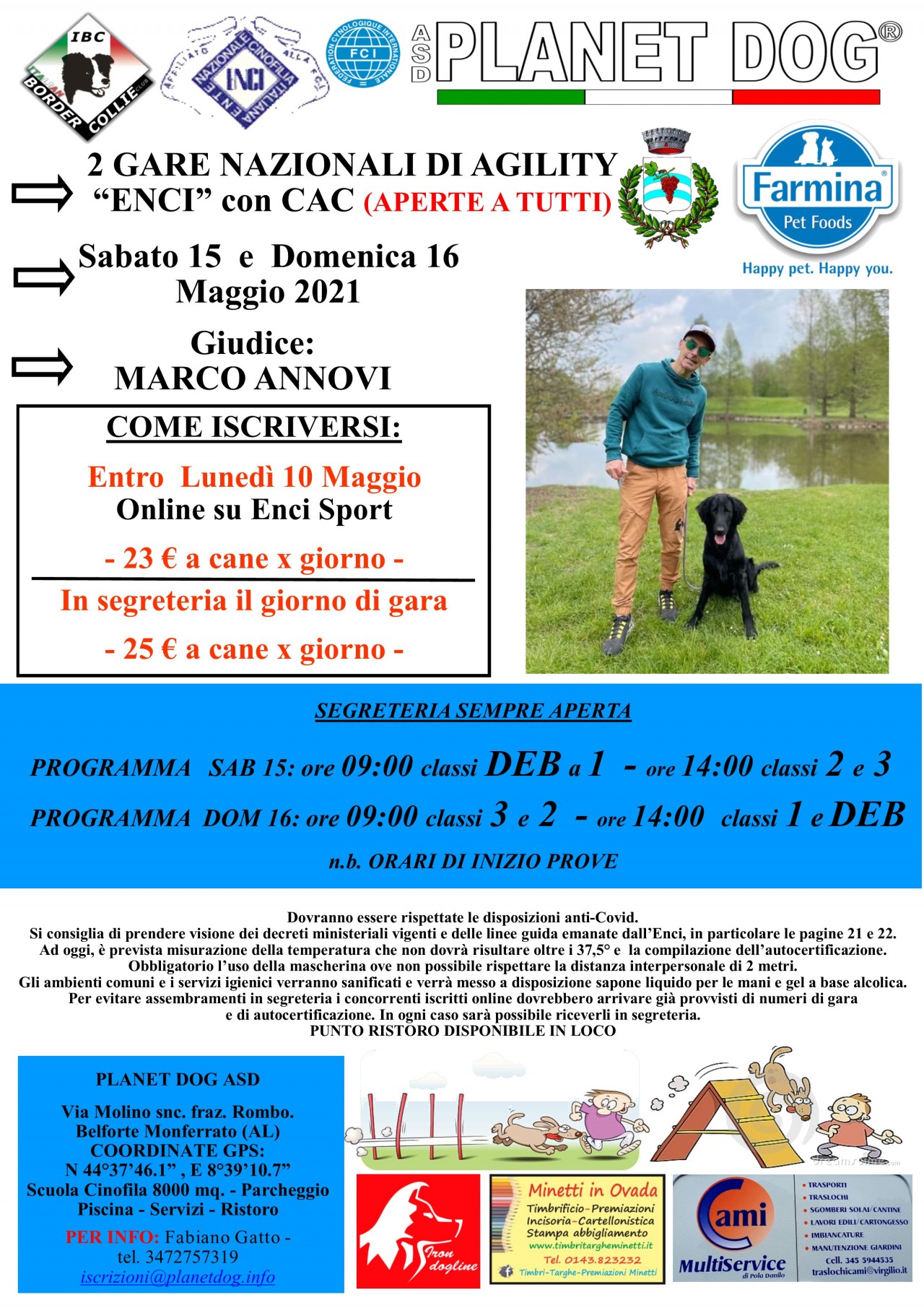 Gara Nazionale di Agility con CAC 15 MAGGIO 2021
