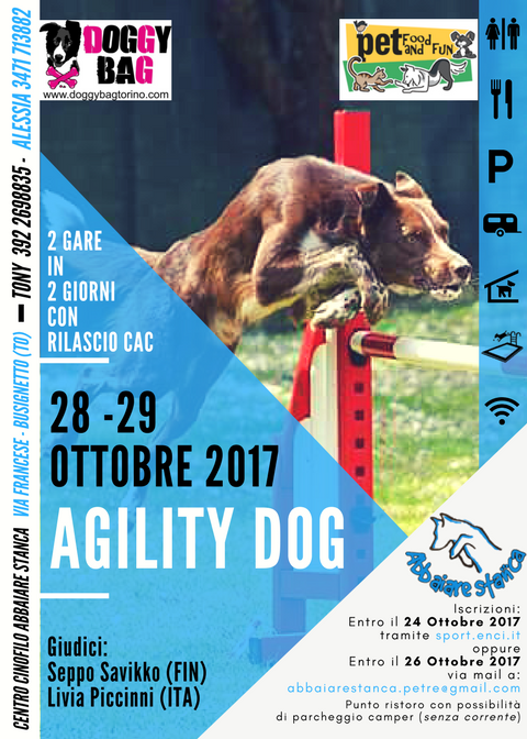 GARA NAZIONALE DI AGILITY DOG ABBAIARE STANCA 29 OTTOBRE 2017