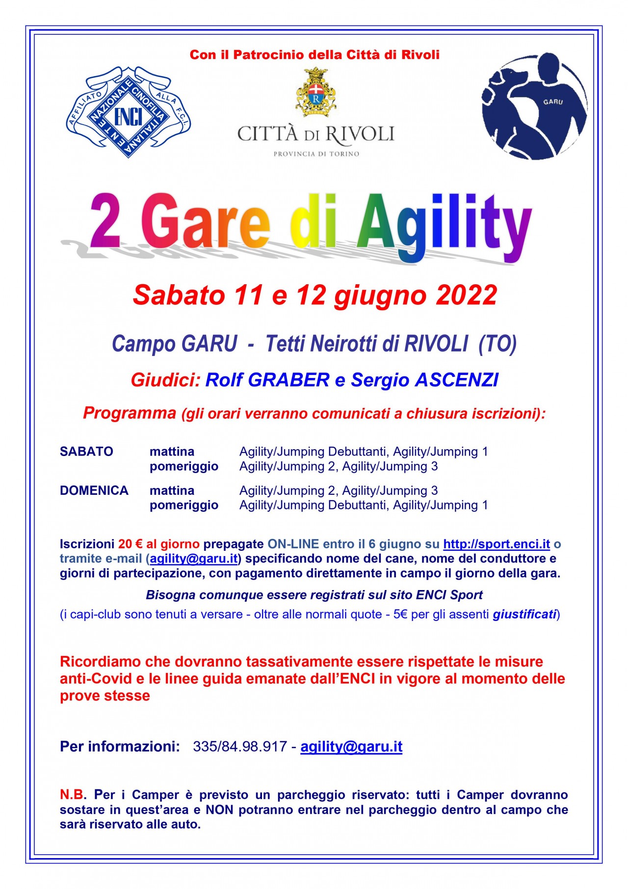 AGILITY GARU sabato 11 giugno