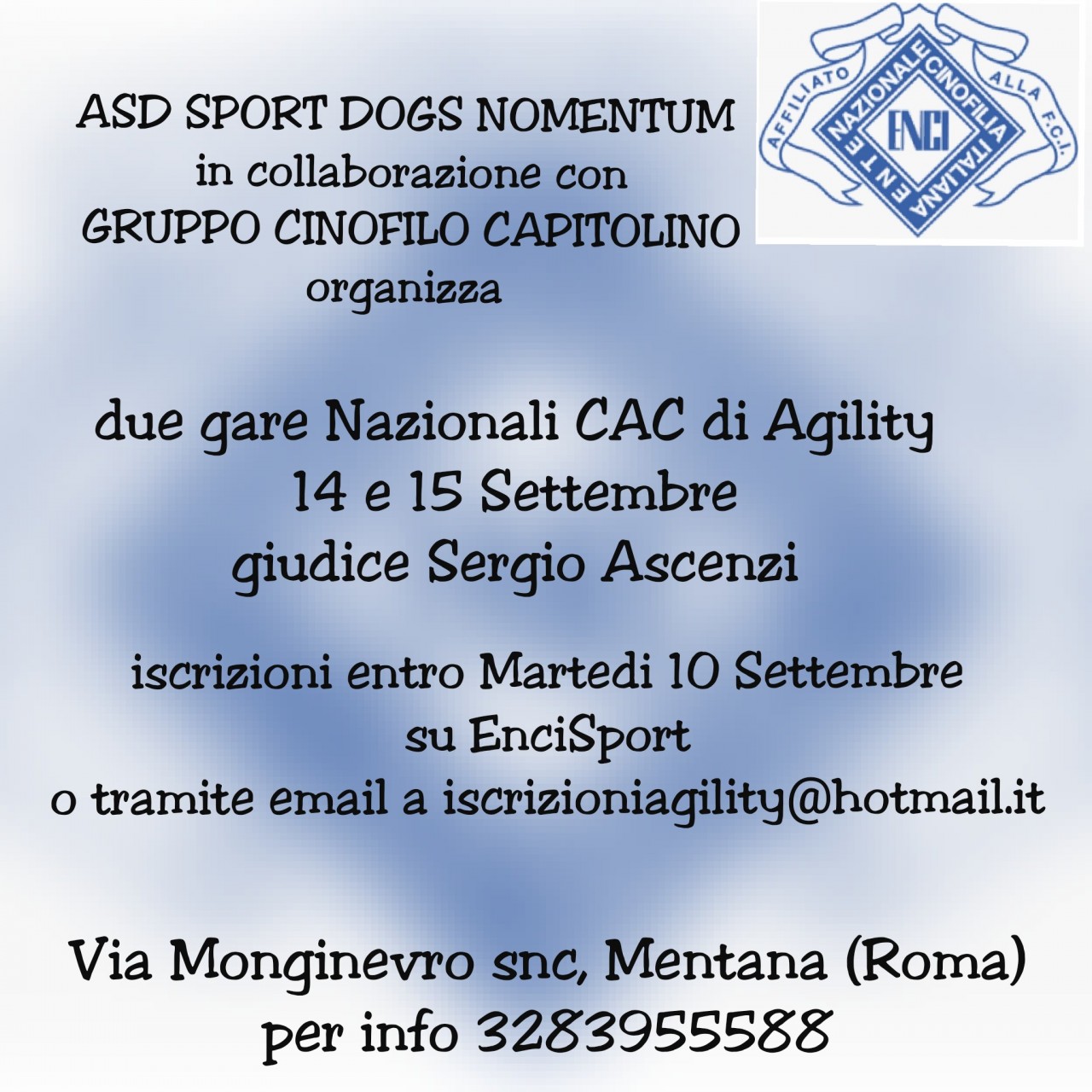 Gara di Agility domenica 15 settembre