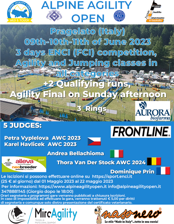 Alpine Agility Open 2023 + Sabato 10 Giugno 2023 + Open Qualifing  CAC