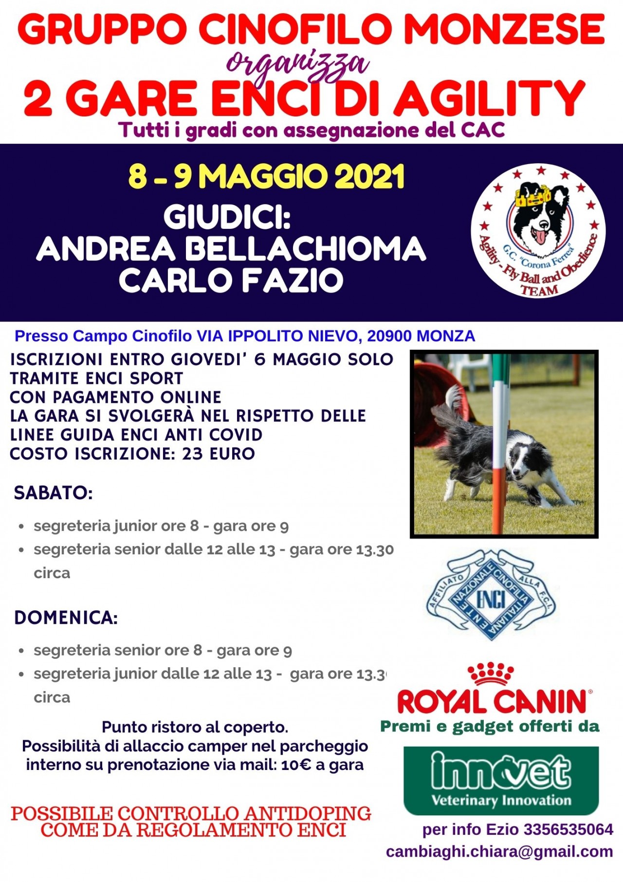 8 MAGGIO GARA AGILITY MONZA CORONA FERREA