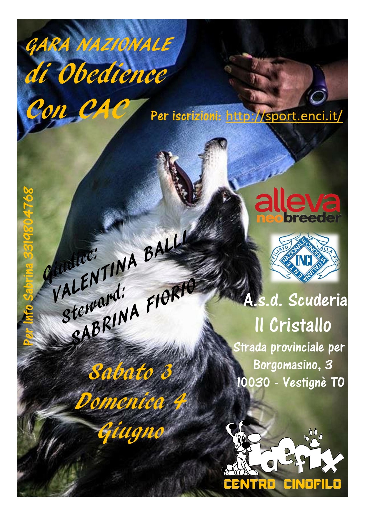 Gara Nazionale di Obedience 3/4 Giugno