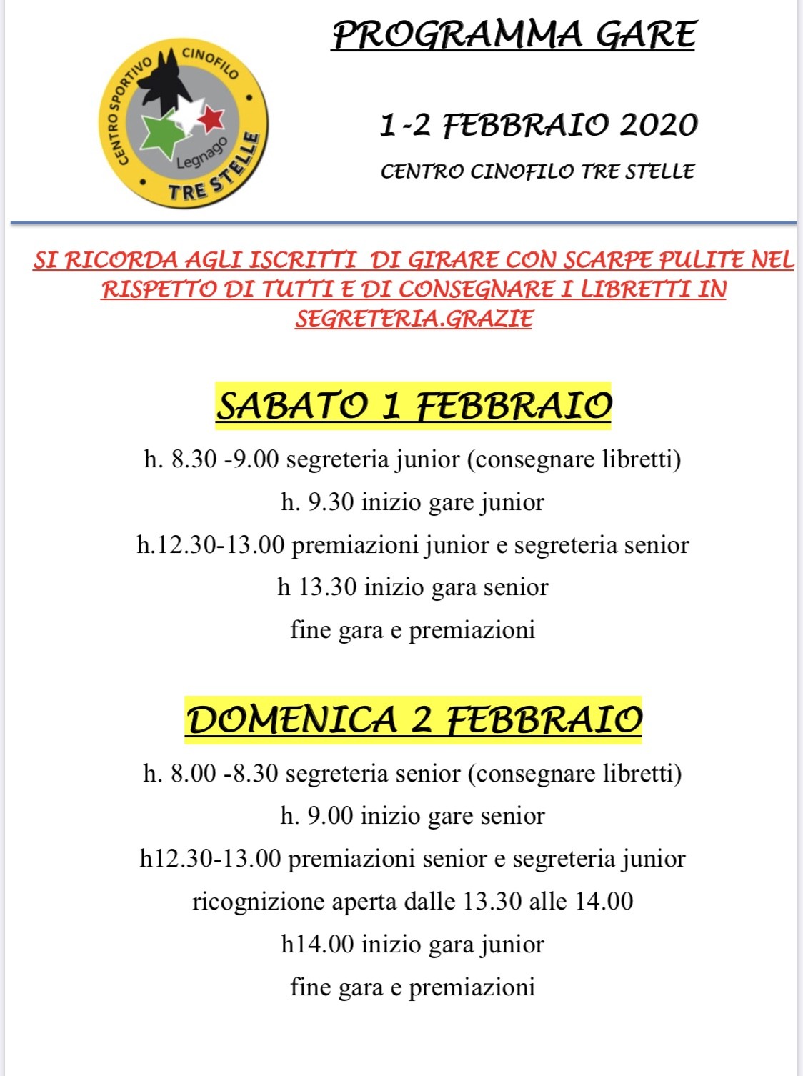 CCTS Legnago, 1 febbraio 2020