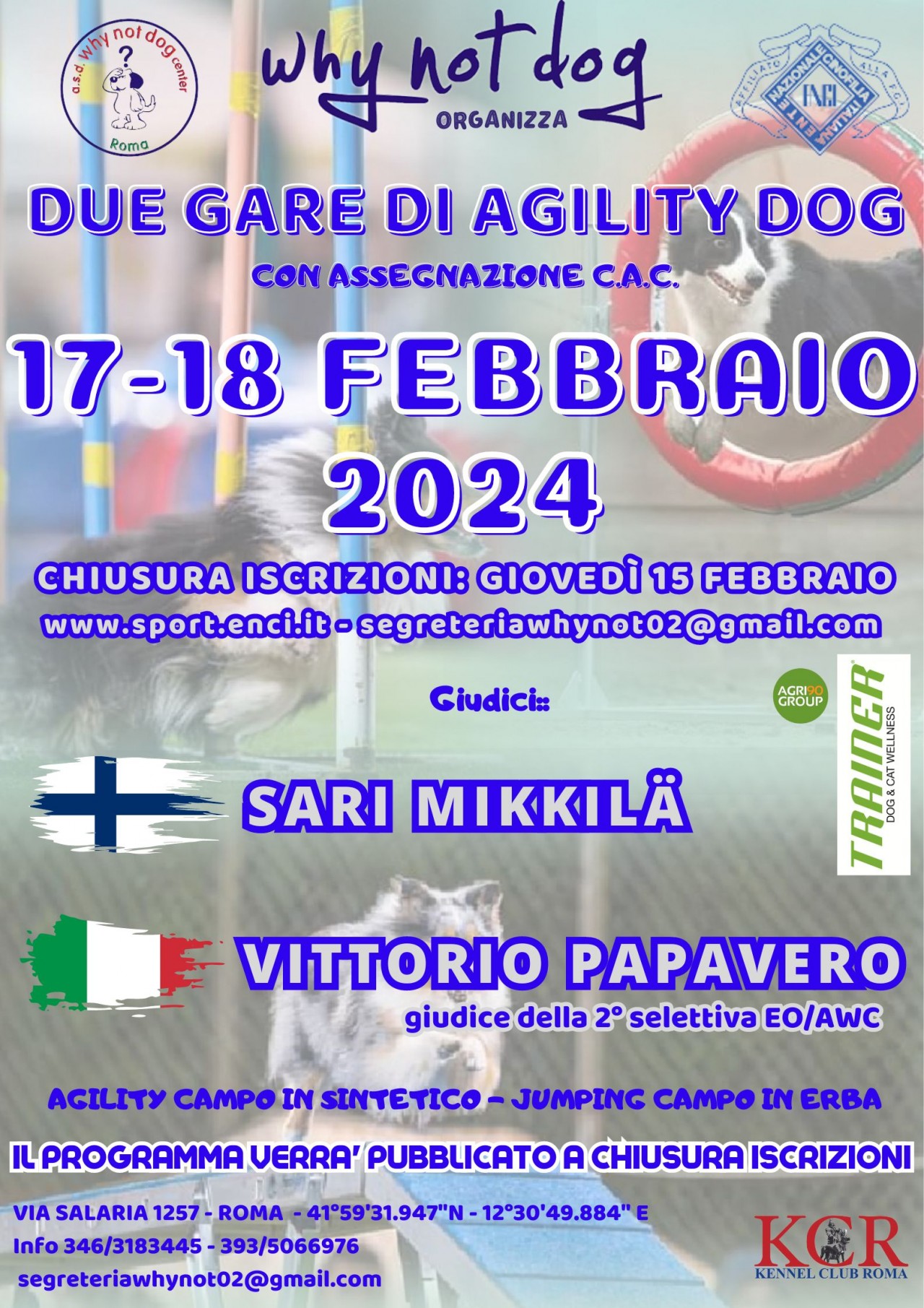 Gara Nazionale di Agility del 17 e 18 febbraio 2024