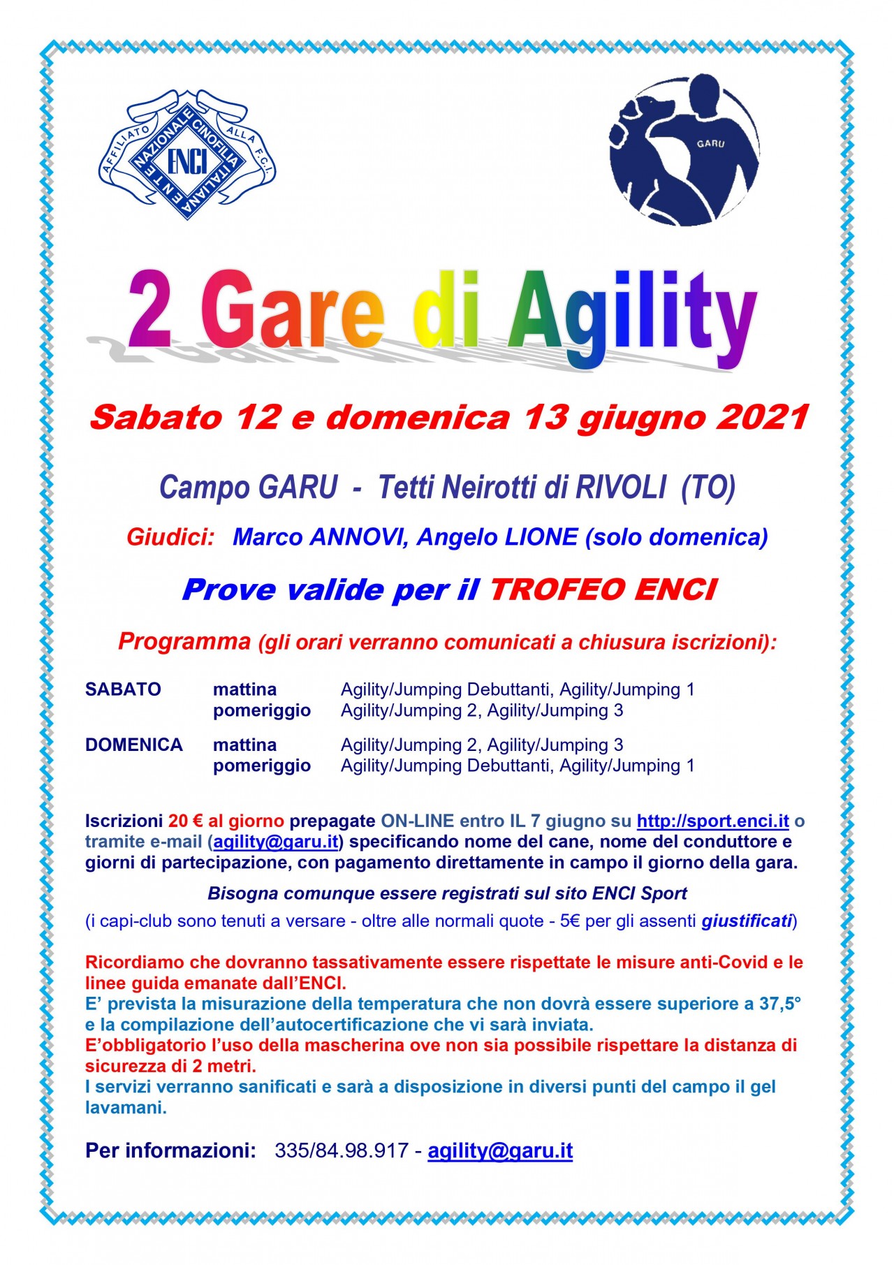 GARU prova Agility domenica 13 giugno
