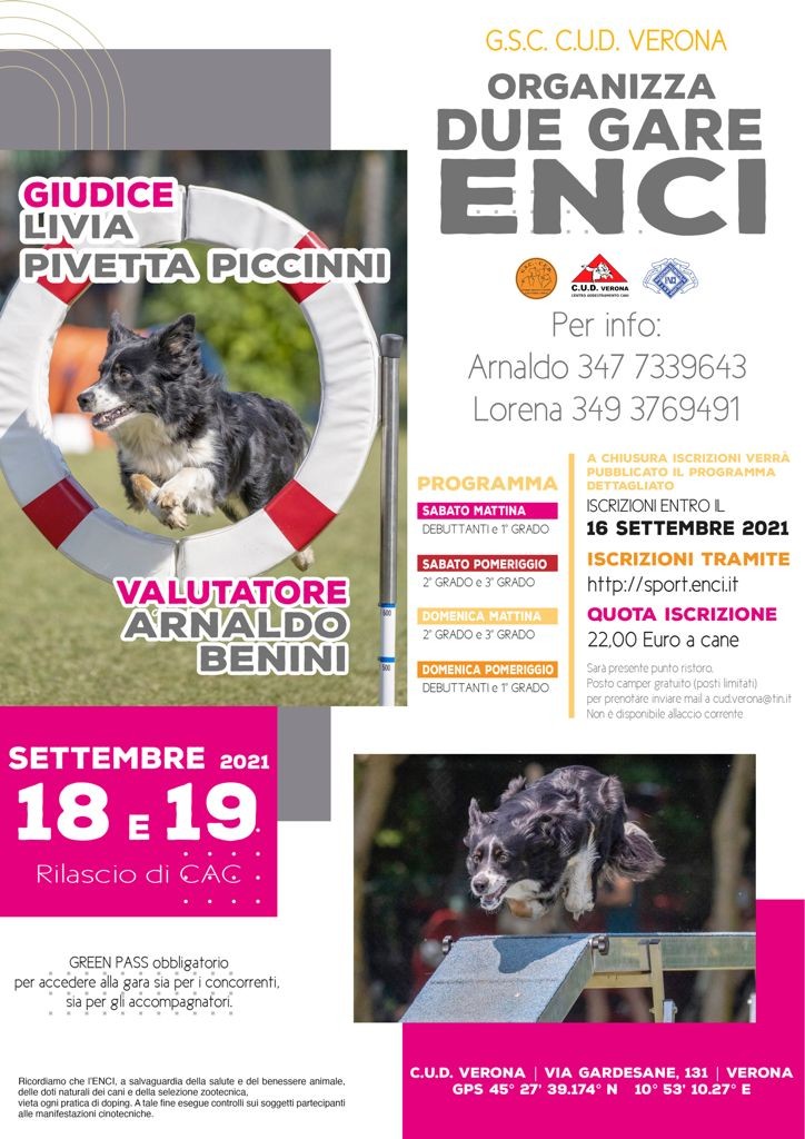 GSC CUD VERONA 2 GARE ENCI CAC 18 E 19 SETTEMBRE 2021