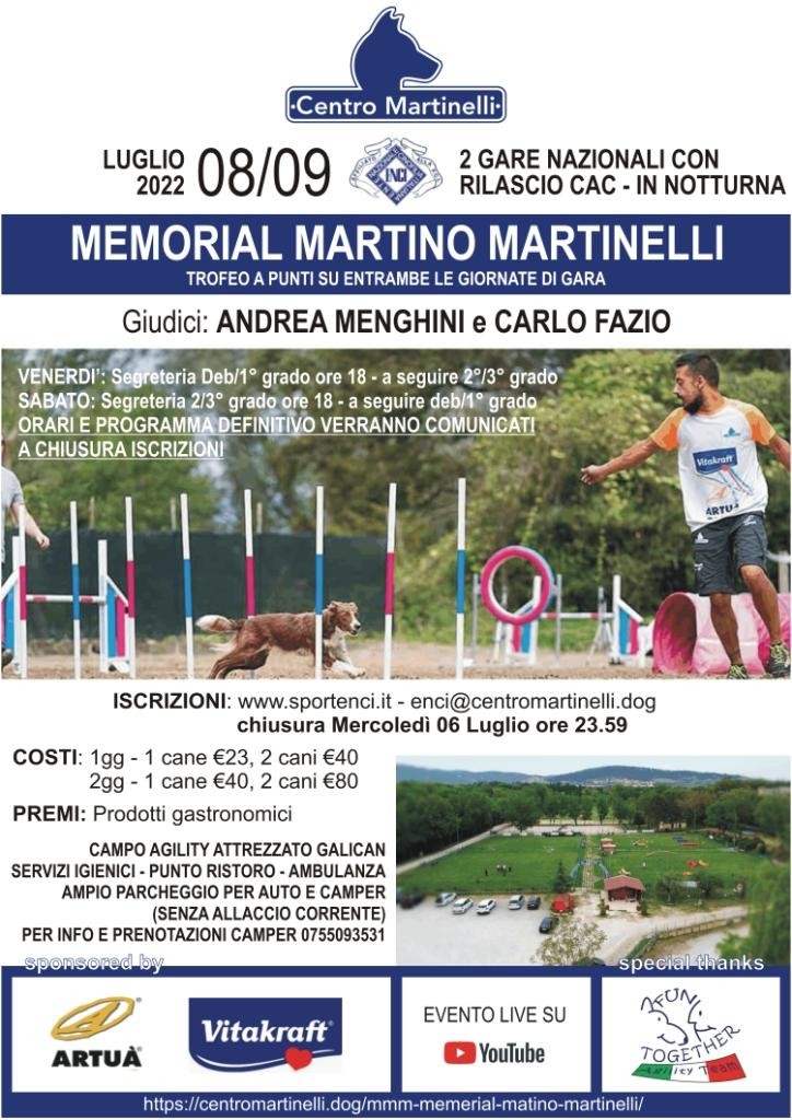 10° MEMORIAL MARTINO MARTINELLI 2022 - GARA NAZIONALE AGILITY DOG