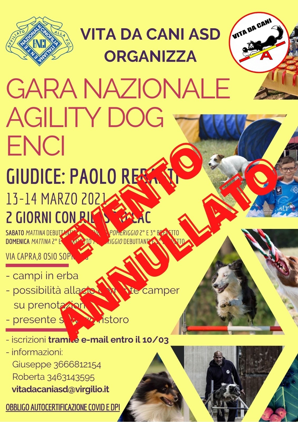 GARA NAZIONALE DI AGILITY DOG 14 MARZO 2021