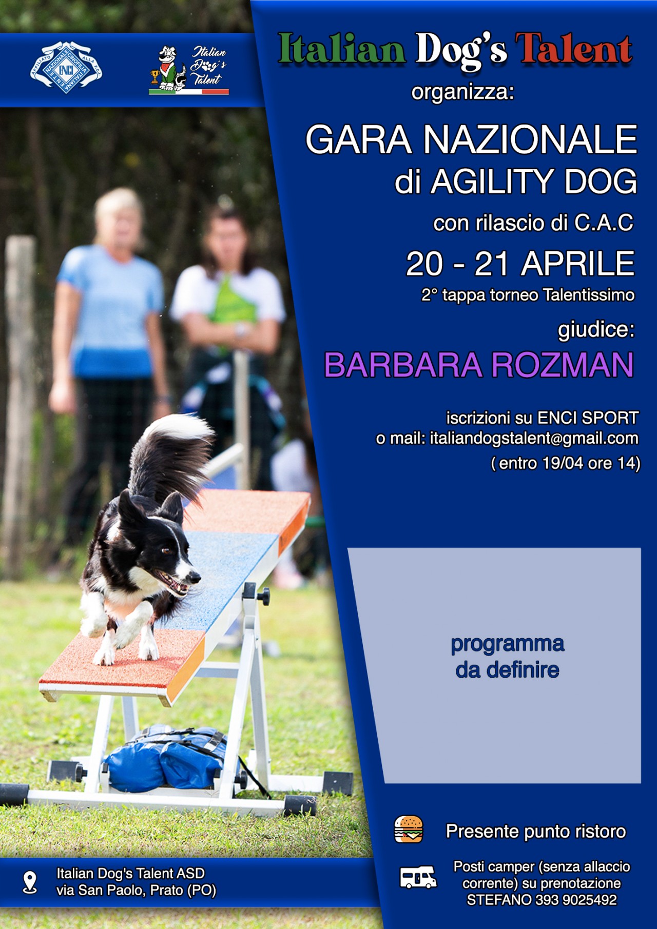 Gara nazionale Agility Dog ENCI Italian Dog's Talent 20-21 Aprile 2024