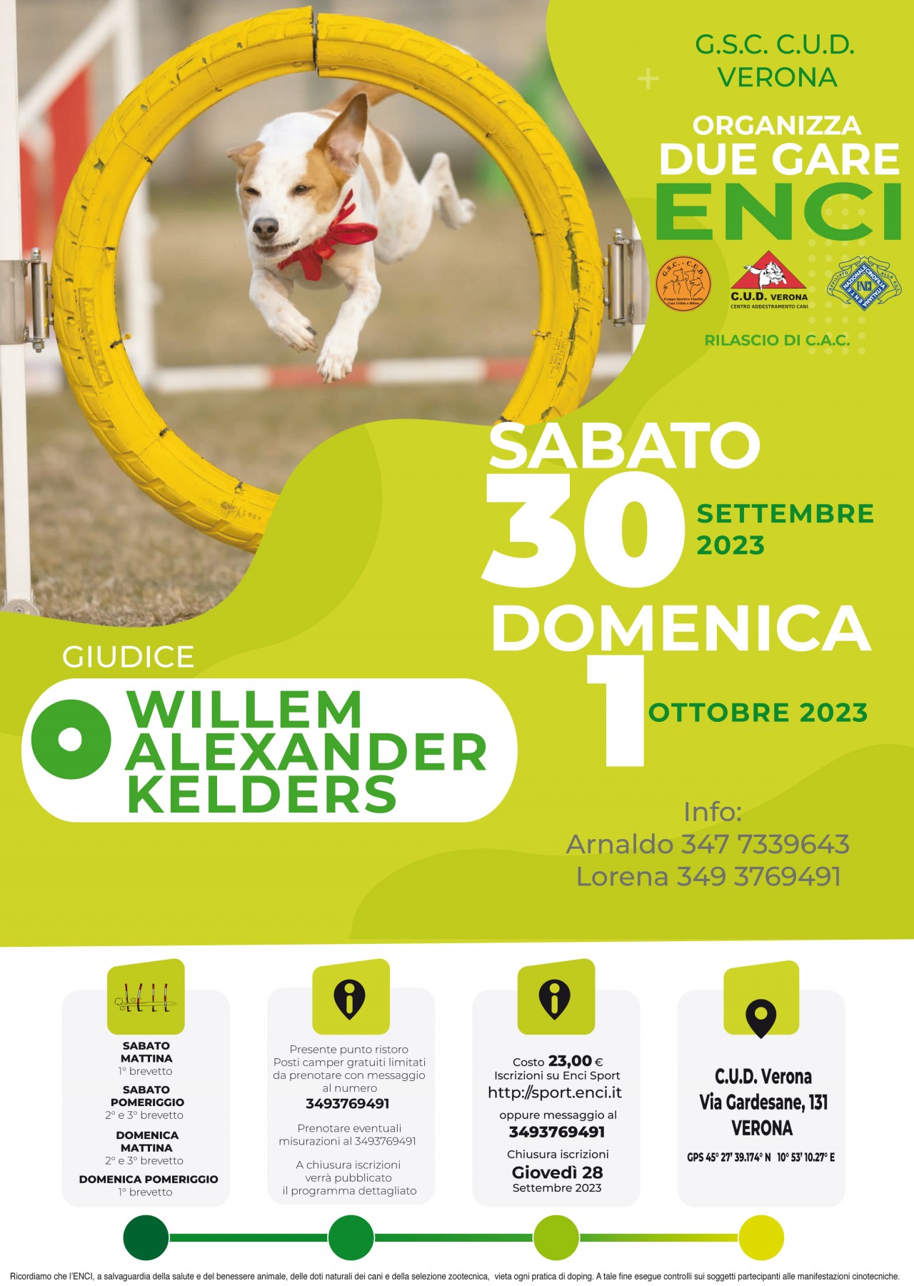GSC CUD SEZ. VERONA  2 GARE ENCI AGILITY DOG  C.A.C. 30 SETTEMBRE 1 OTTOBRE 2023