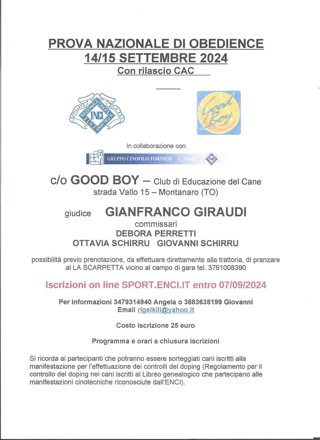 PROVA NAZIONALE DI OBEDIENCE