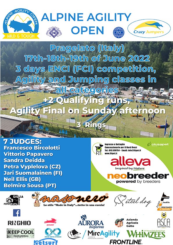 Venerdi 17 giugno 2022: Gara Nazionale di Agility + Jumping di qualificazione OPEN