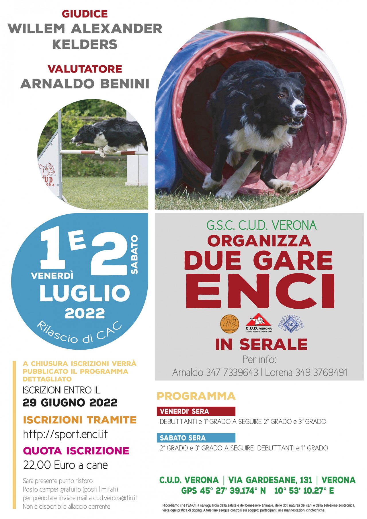 GSC CUD VERONA 2 GARE AGILITY DOG ENCI C.A.C. SERALI 1-2 LUGLIO 2022 