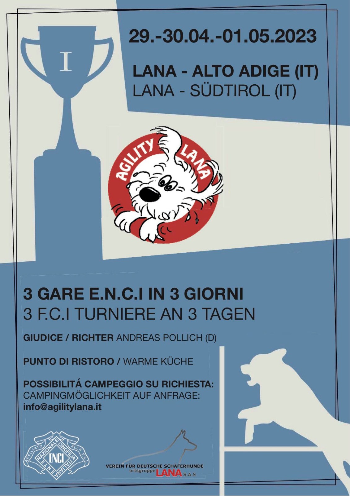 3 giorni di gare Agility domenica 30 aprile / 3 Tage Agility Turnier Sonntag 30. April