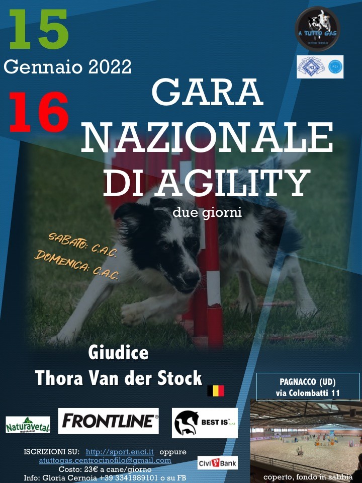 GARA NAZIONALE DI AGILITY ENCI - 2 giornate - Pagnacco (Udine)