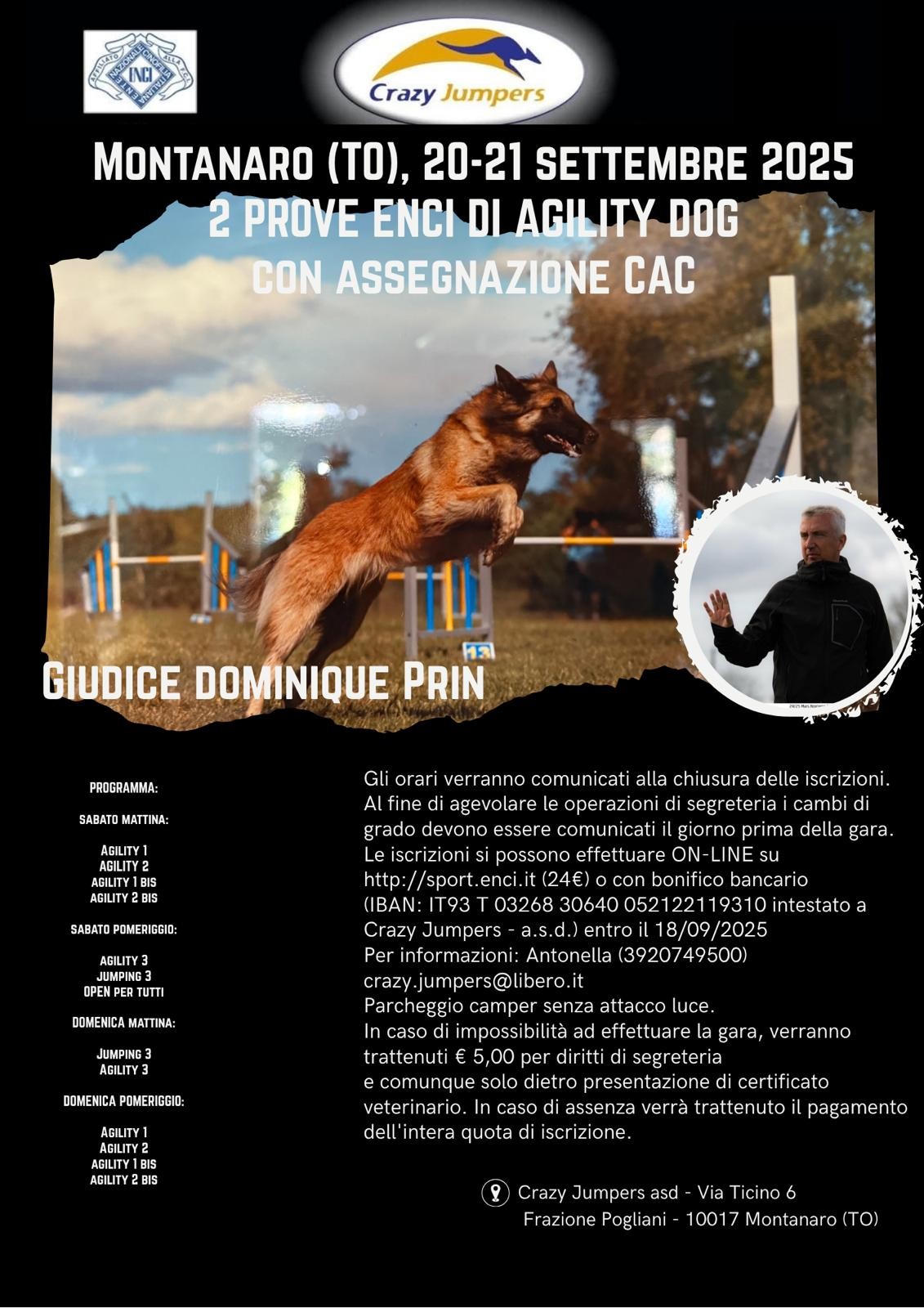 Domenica 21 settembre 2025: Gara Nazionale di Agility Dog