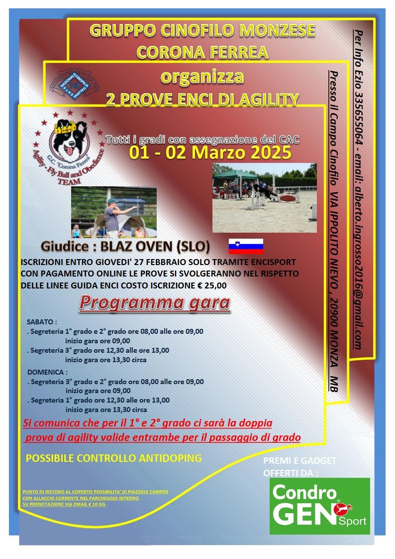 01 Marzo 2025 - GARA AGILITY MONZA