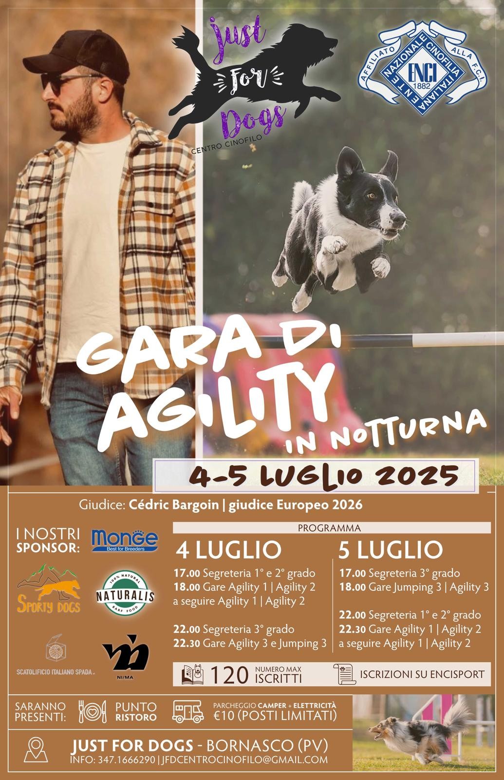 JUST FOR DOGS ORGANIZZA GARA DI AGILITY con rilascio CAC