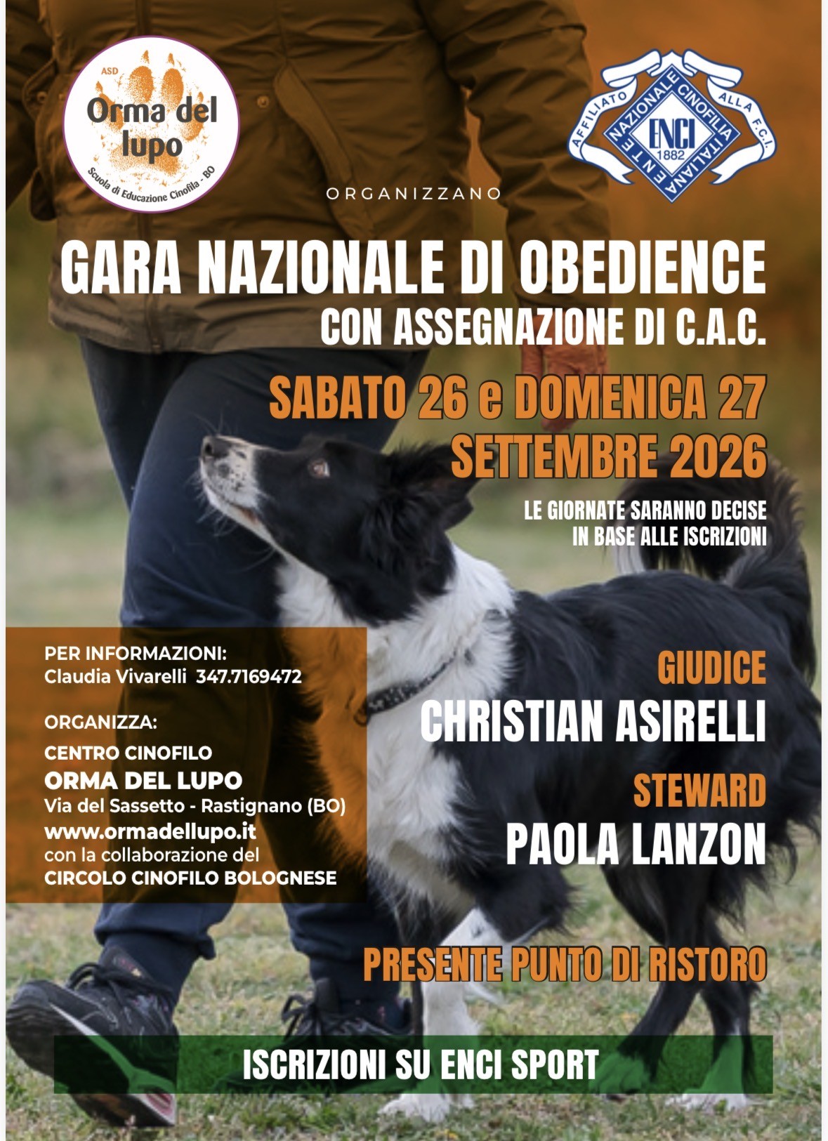 GARA NAZIONALE DI OBEDIENCE al Centro cinofilo Orma del Lupo