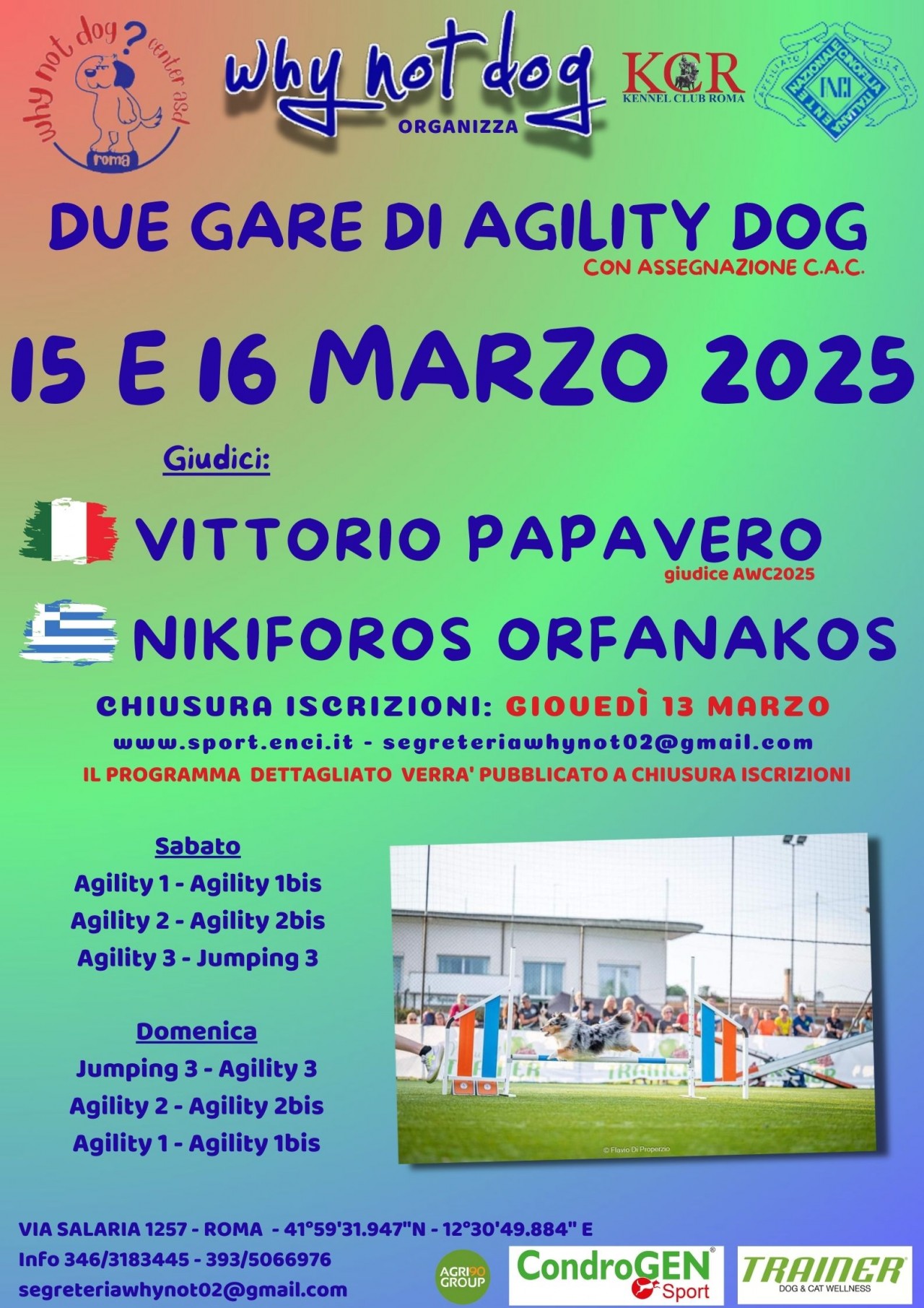 Gara Nazionale di Agility del 15 e 16 marzo 2025