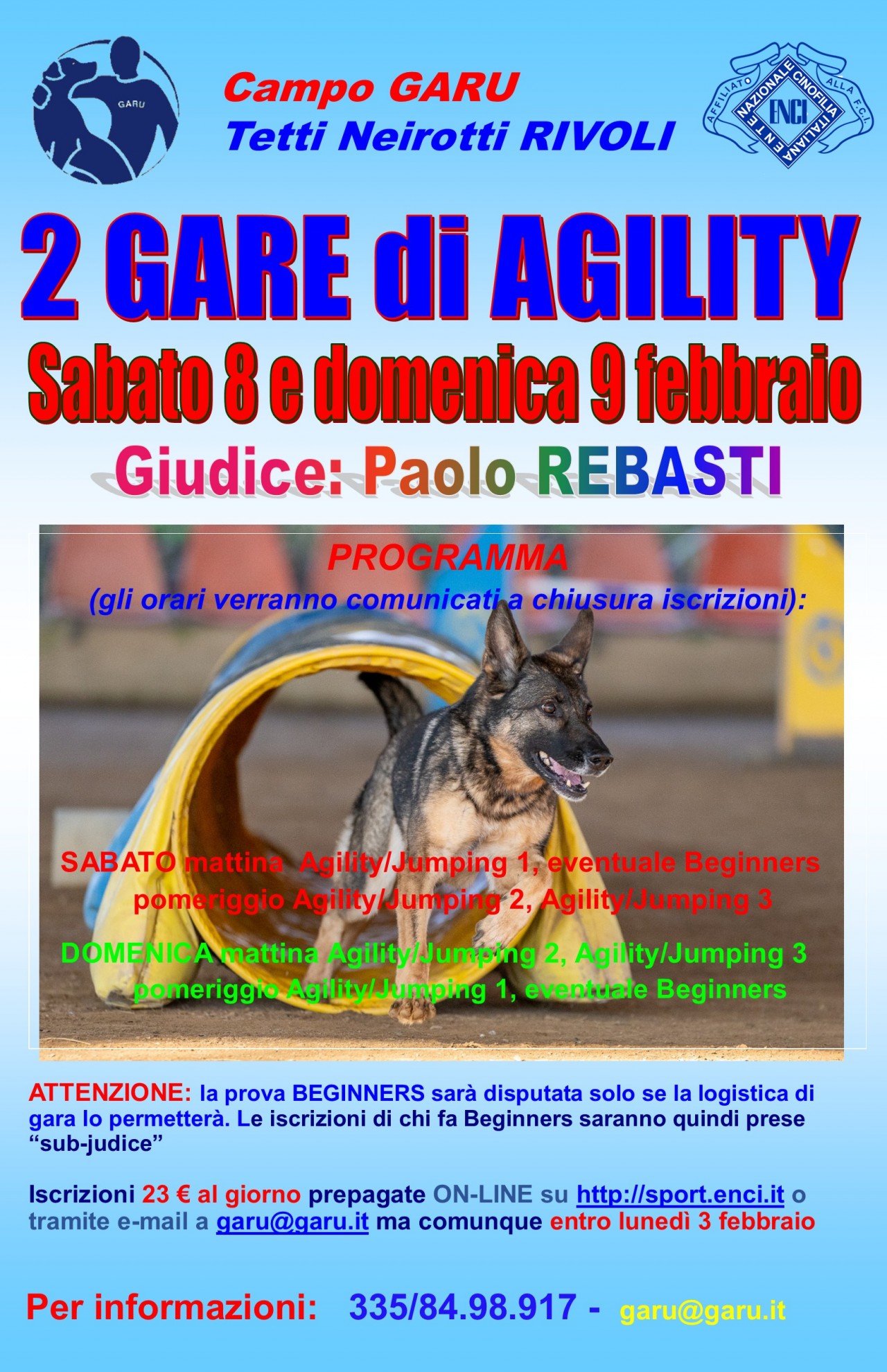 AGILITY GARU DOMENICA 9 FEBBRAIO