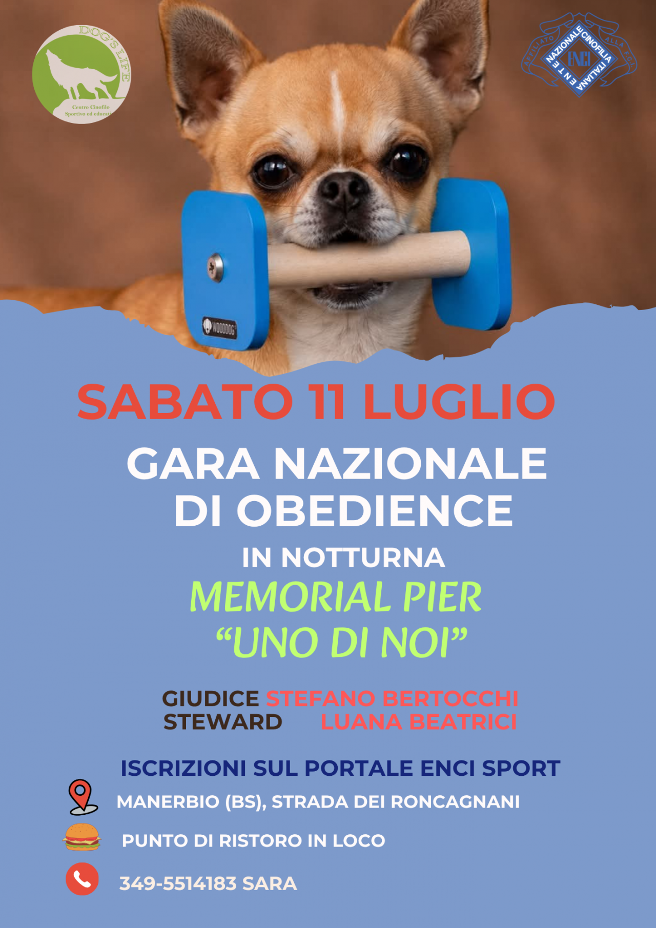 GARA NAZIONALE DI OBEDIENCE in notturna SABATO 11 LUGLIO 2026