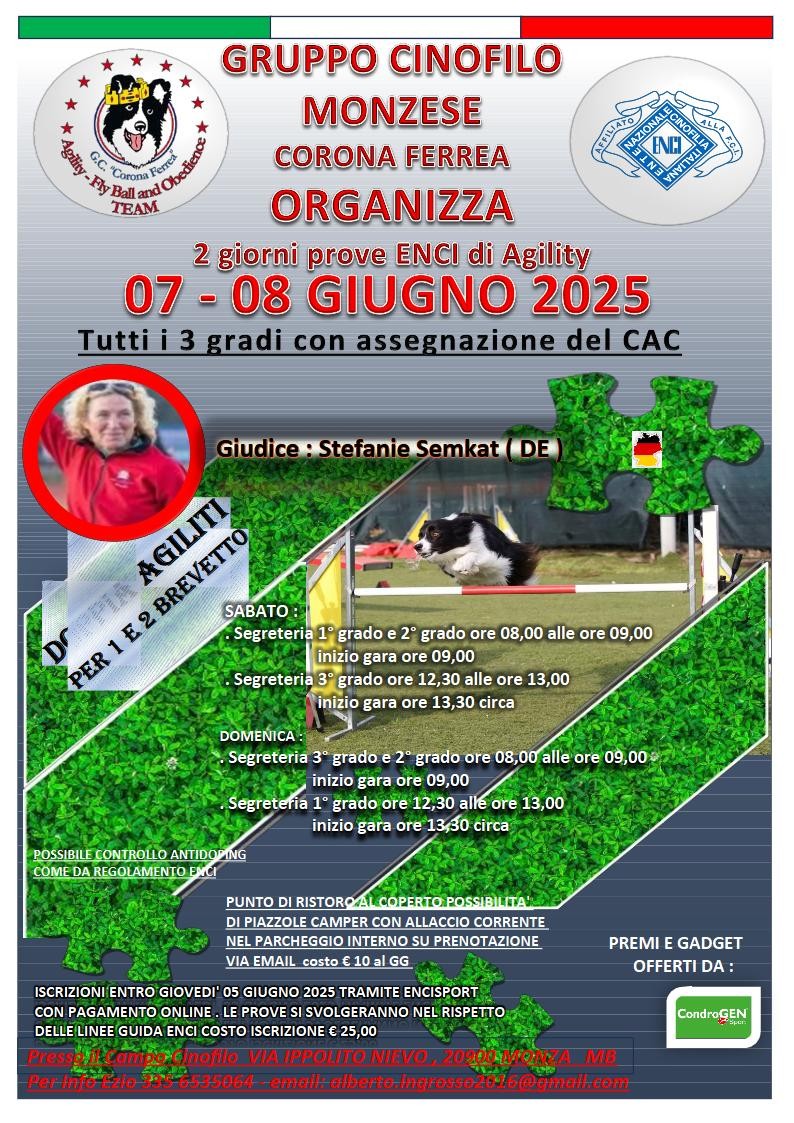 07 Giugno 2025 - GARA AGILITY MONZA
