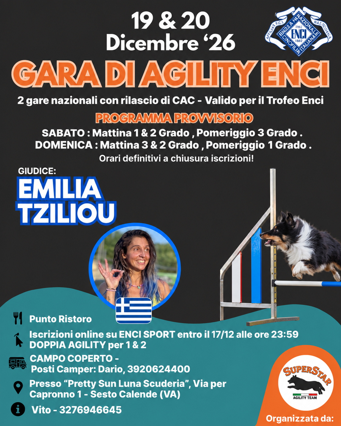 Gara Agility Enci by SuperStar Agility Team - Sabato 19 Dicembre 