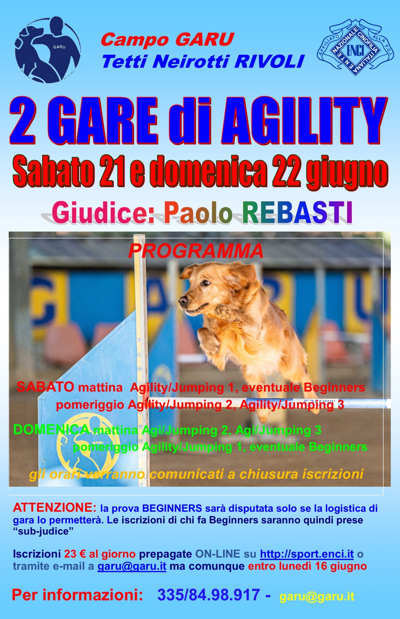 AGILITY GARU DOMENICA 22 GIUGNO