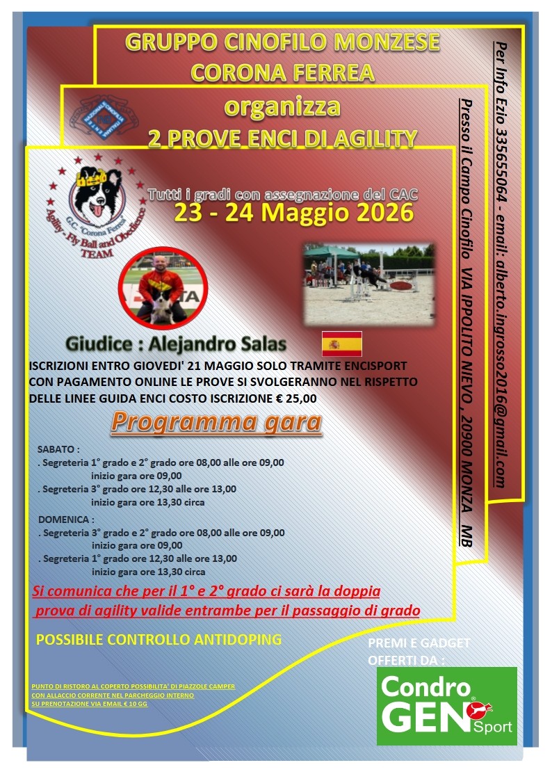 24 MAGGIO 2026 - GARA AGILITY MONZA